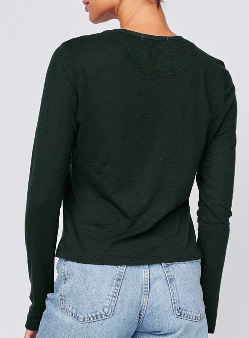 SUPIMA SLUB JERSEY HENLEY IN EVERFALL