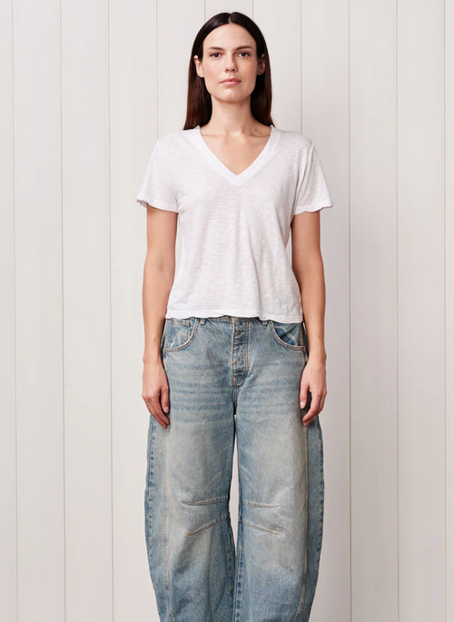 SUPIMA SLUB JERSEY S/S V-NECK