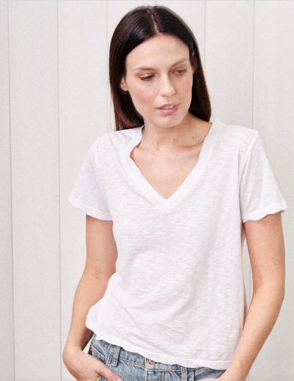 SUPIMA SLUB JERSEY S/S V-NECK