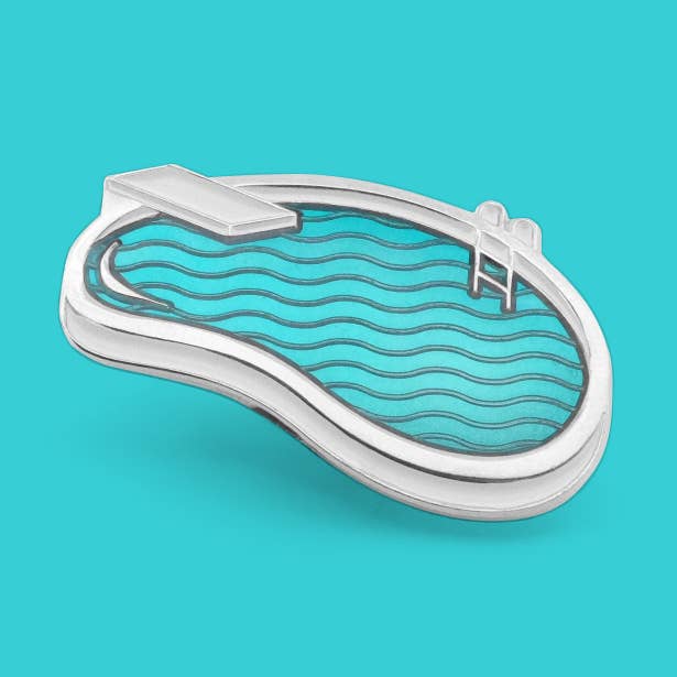 Swimming Pool Hard Enamel Pin
