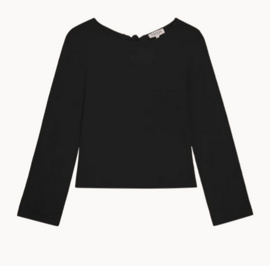TAVIN TIE BACK TOP IN BLACK
