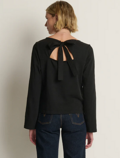 TAVIN TIE BACK TOP IN BLACK