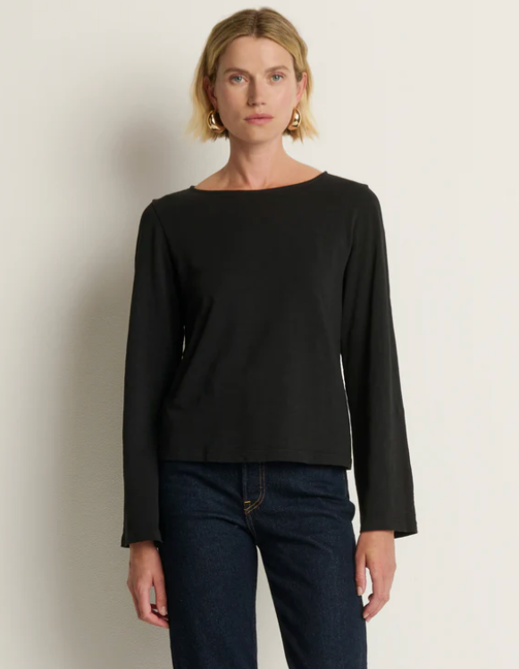 TAVIN TIE BACK TOP IN BLACK