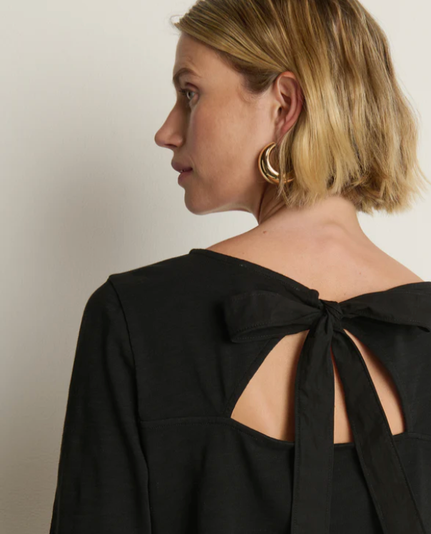 TAVIN TIE BACK TOP IN BLACK