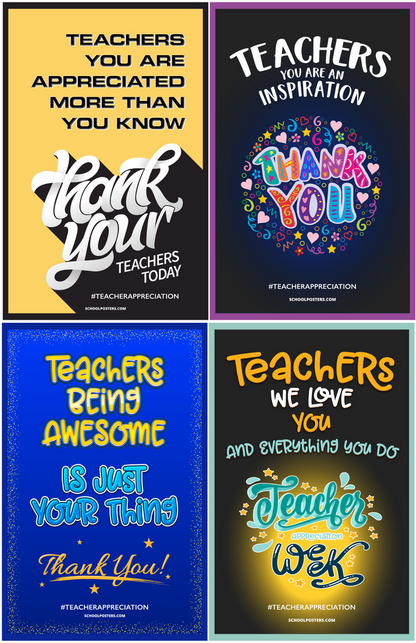 Teacher Appreciation Week Poster Package (Set of 11)
