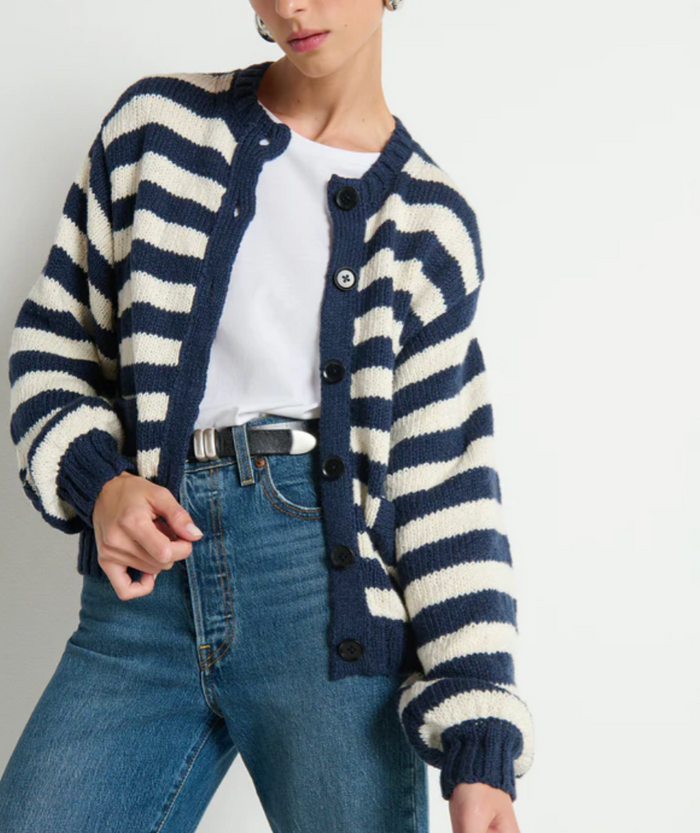 TESSA CARDIGAN IN MARINE STRIPE