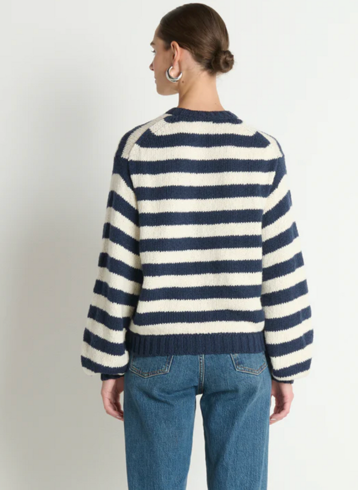 TESSA CARDIGAN IN MARINE STRIPE