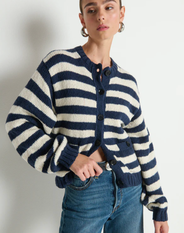 TESSA CARDIGAN IN MARINE STRIPE