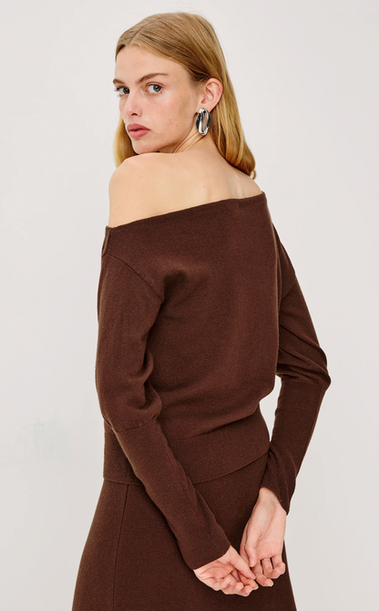 TIANNA KNIT TOP IN BORDEAUX