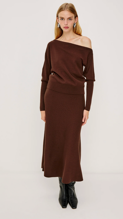 TIANNA KNIT TOP IN BORDEAUX