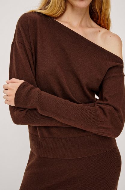 TIANNA KNIT TOP IN BORDEAUX