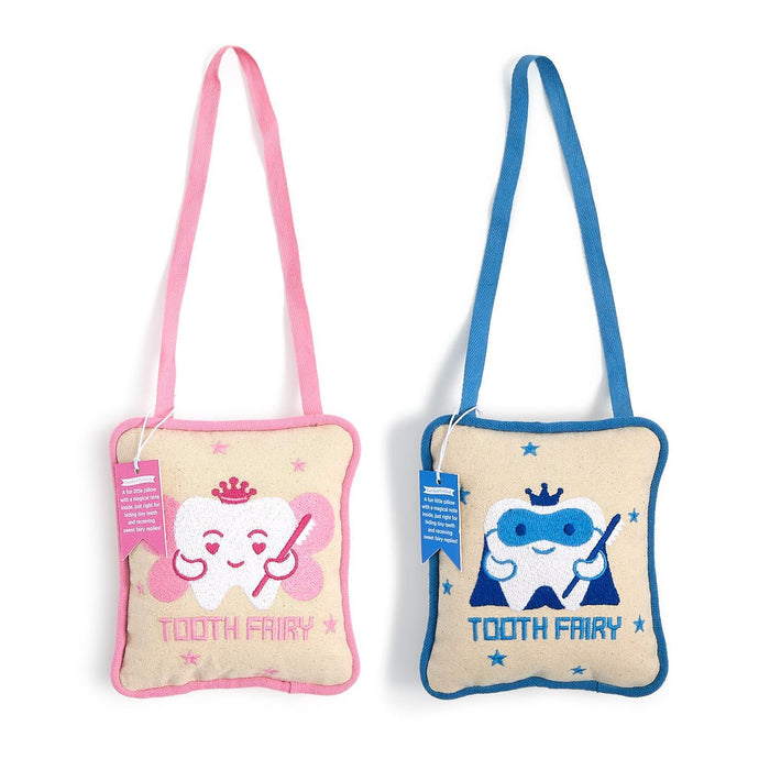 Pink and blue tooth fairy pillows