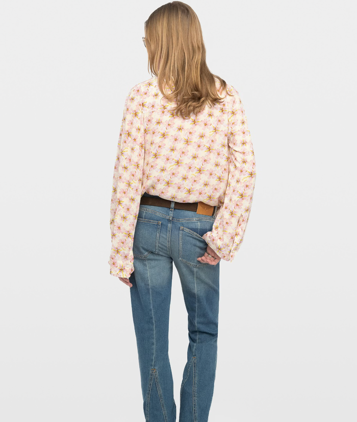 TORNY SMOOTH MIRROR FLOWERS BLOUSE IN PEAR