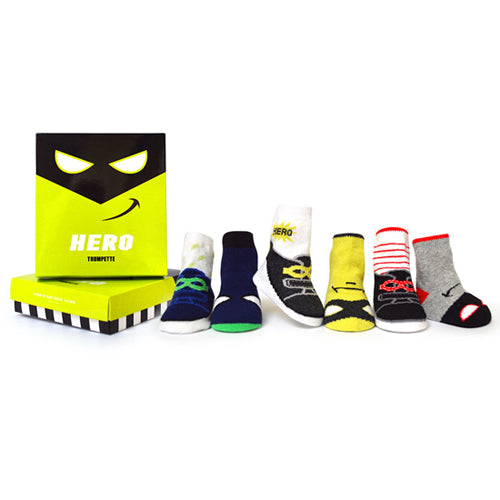 Trumpette Hero Socks - 6 Pack - 0-12 Months