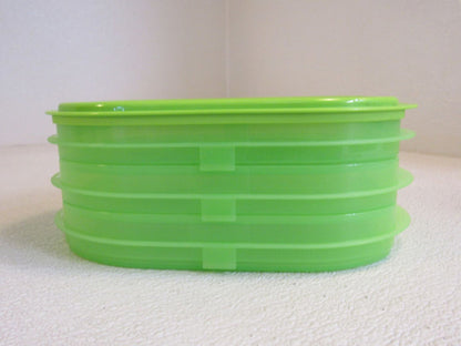 Tupperware-Fidge-Stackable-Deli-Meat-Keeper-Lime-Green-3-Compartment-134-011923-134 4