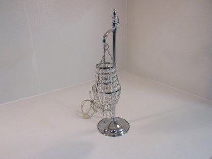 Unbranded/Generic Table Lamp With Beaded Light Shade Silver 146525 -- Used