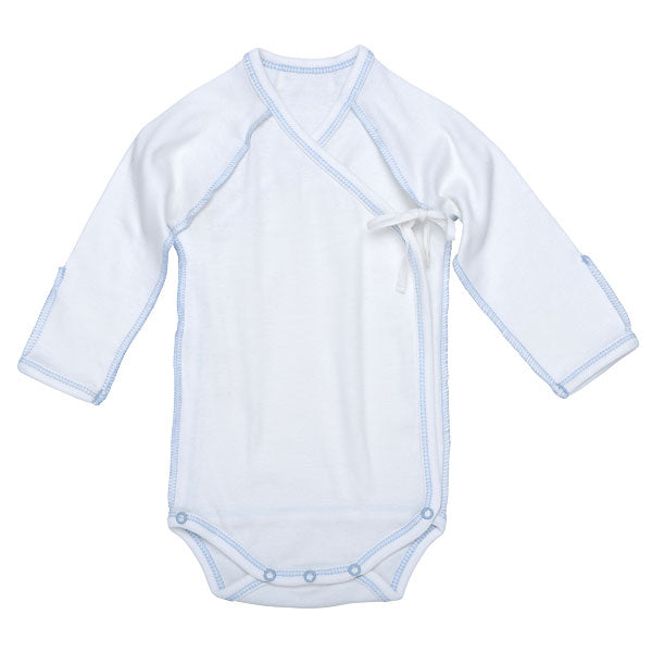 Under The Nile Inside-Out Babybody - Off White w. Ice Blue Trim Product
