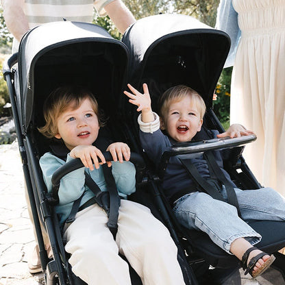 UPPAbaby Snack Tray on Minu Duo and Bumper Bar Lifestyle