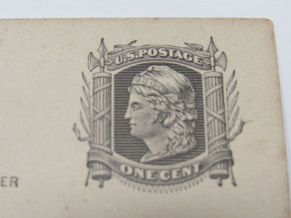 USPS-Scott-UX5-Antique-1c-Black-On-Buff-Unused-Liberty-Head-F-(Fair)-Postal-704 5
