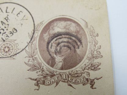 USPS-Scott-UX8-Antique-1c-Brown-On-Buff-Thomas-Jefferson-Used-Postal-Card-708 4