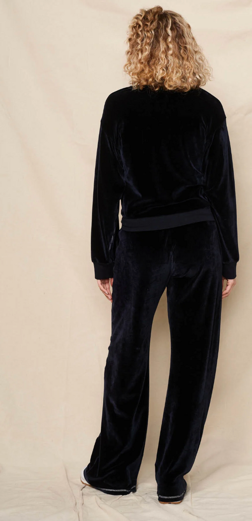 VELOUR SWEATSHIRT IN NAVY
