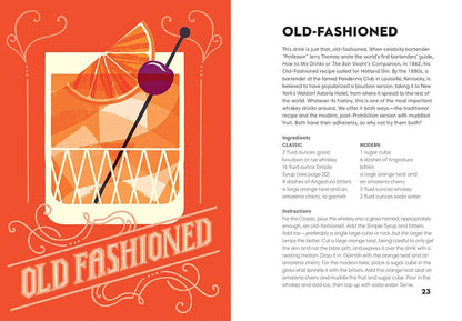 Whiskey Made Me Do It book open to an Old Fashioned recipe