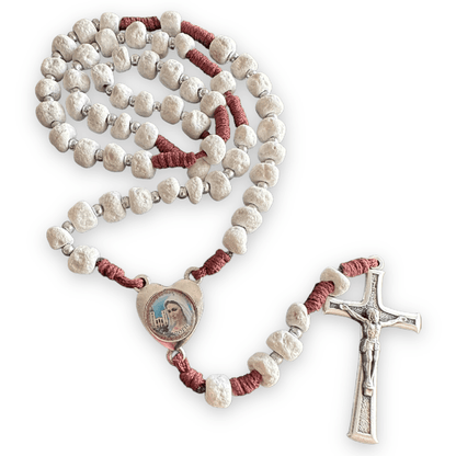 Rock Rosary w/ Relic from the Holy Ground of Medjugorje - Blessed By Pope | Catholically