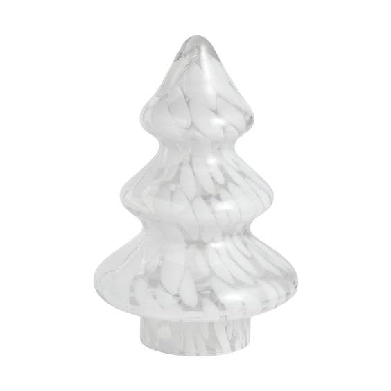 Large white swirl glass Christmas tree