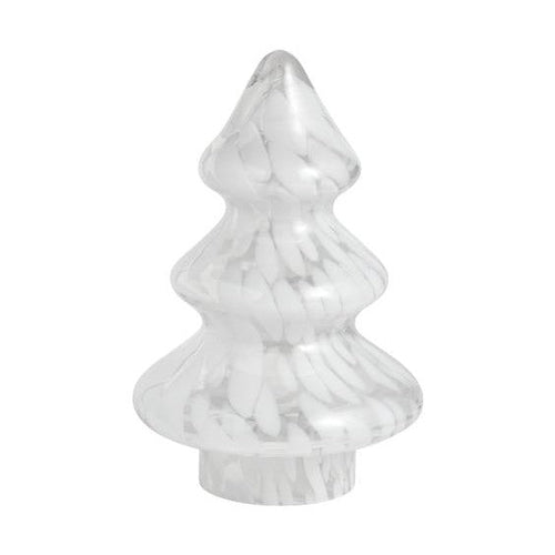 Large white swirl glass Christmas tree