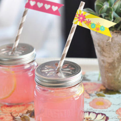 You Are My Sunshine Birthday Party Straw Flags