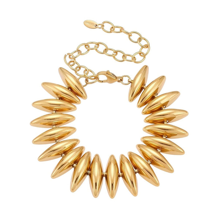 Gold spiky bead bracelet with an adjustable chain