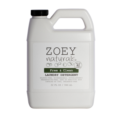 Zoet Naturals Free & Clean Laundry Detergent | Fragrance Free for Sensitive Skin, Plant Based